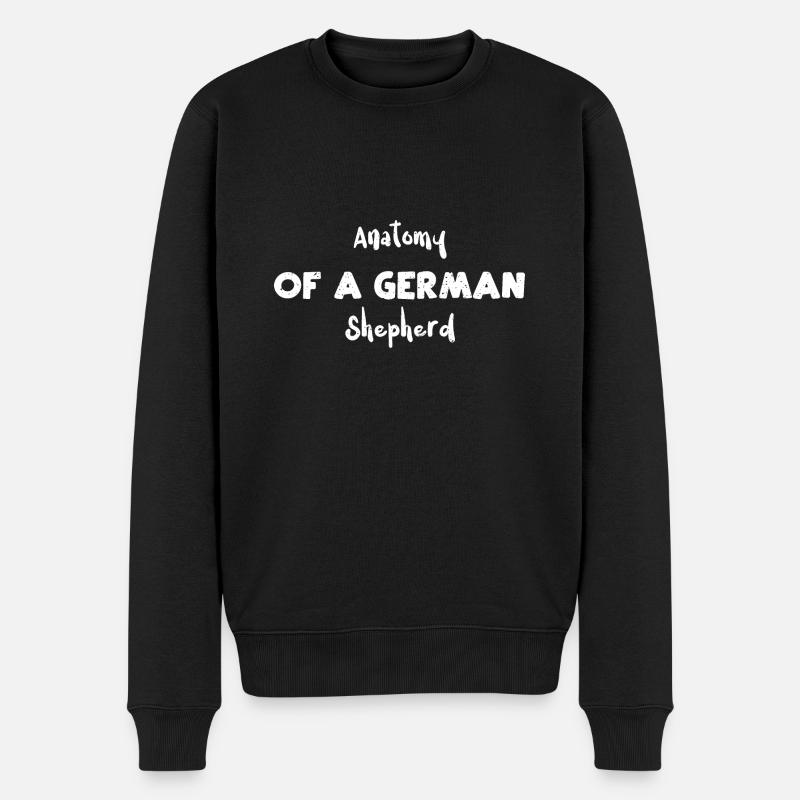 Anatomy Of A German Shepherd - Männer Premium Bio Pullover - Schwarz