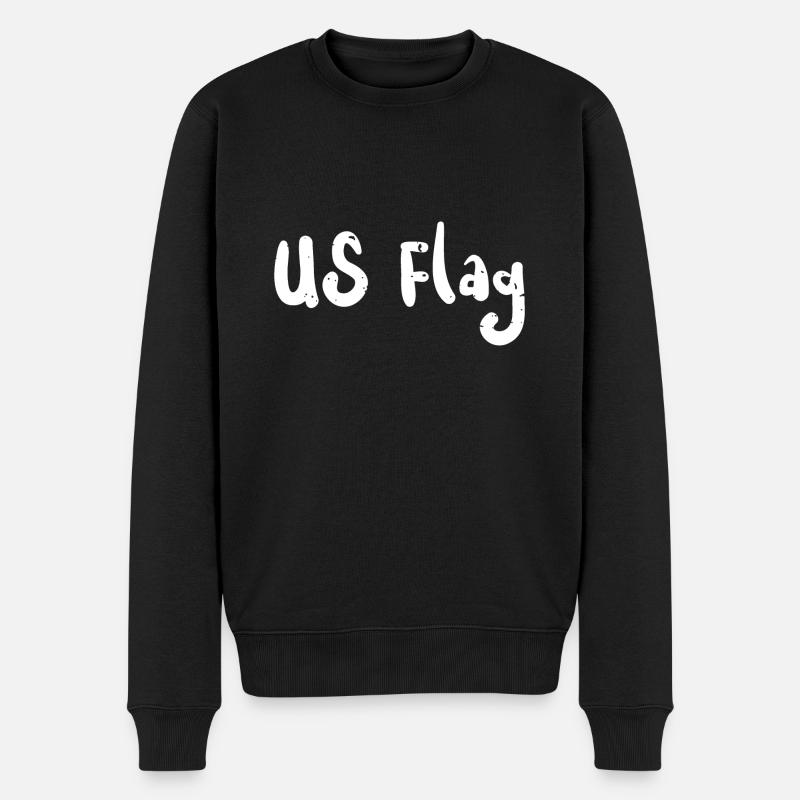 US Flag - US Flag - Männer Premium Bio Pullover - Schwarz