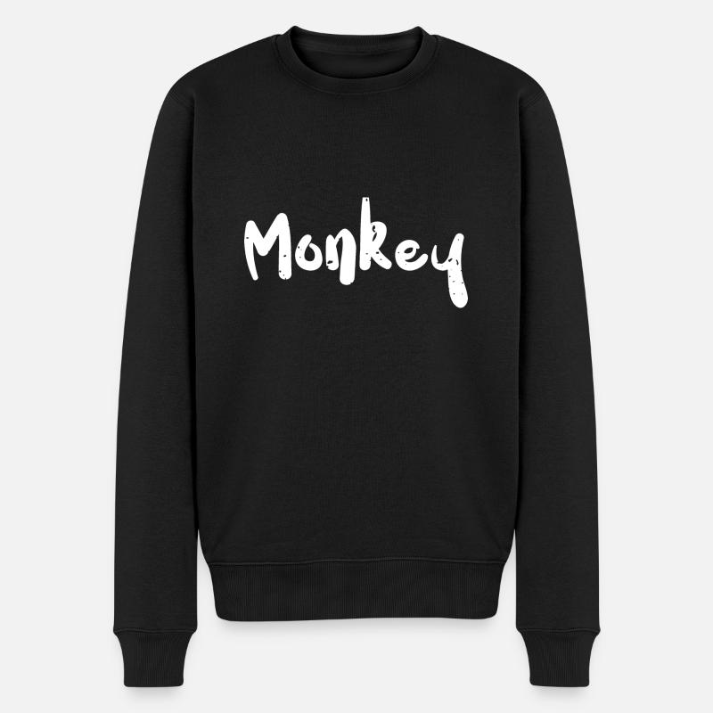 Monkey - Monkey - Männer Premium Bio Pullover - Schwarz