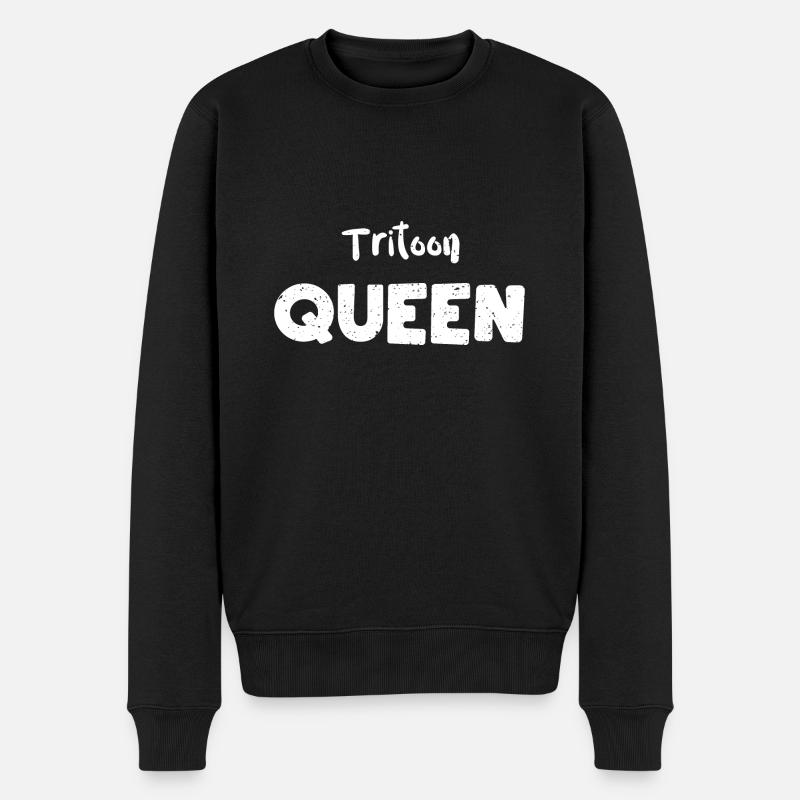 Tritoon Queen - Boating - Männer Premium Bio Pullover - Schwarz