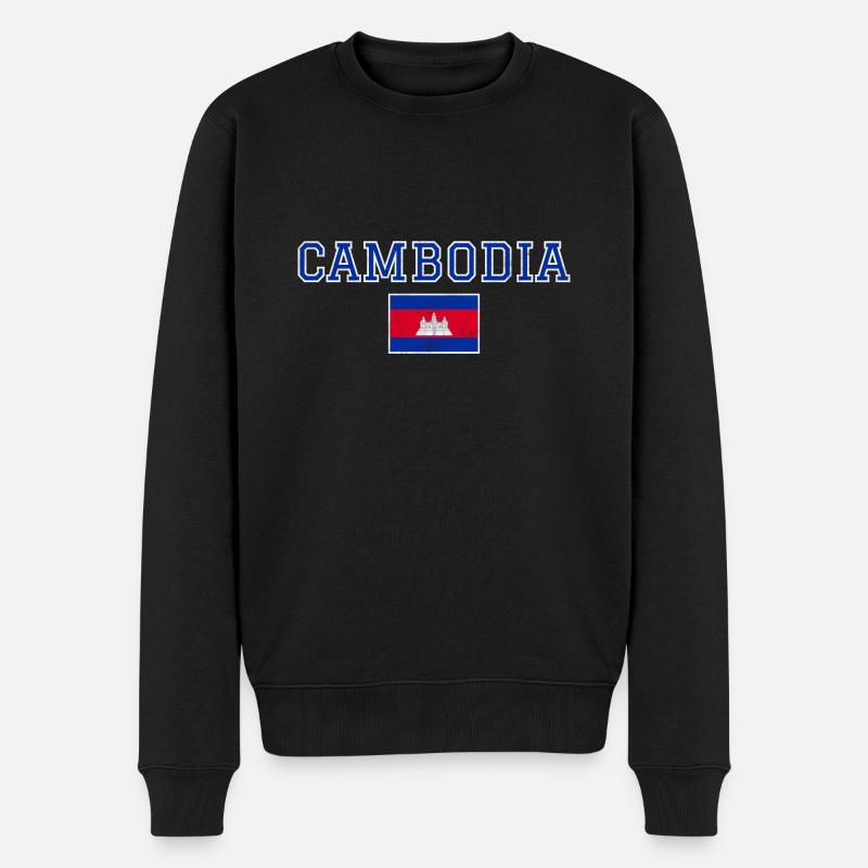 Kambodscha - Männer Premium Bio Pullover - Schwarz