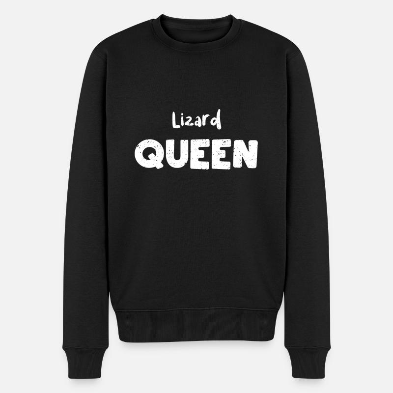Lizard Queen - Animal - Männer Premium Bio Pullover - Schwarz