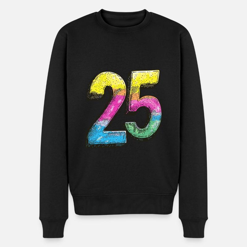 25 Zahl Comic - Männer Premium Bio Pullover - Schwarz