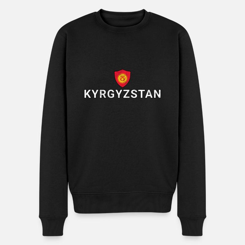 Kirgisistan - Männer Premium Bio Pullover - Schwarz