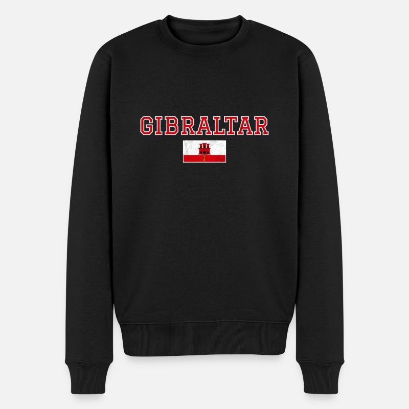 Gibraltar - Männer Premium Bio Pullover - Schwarz