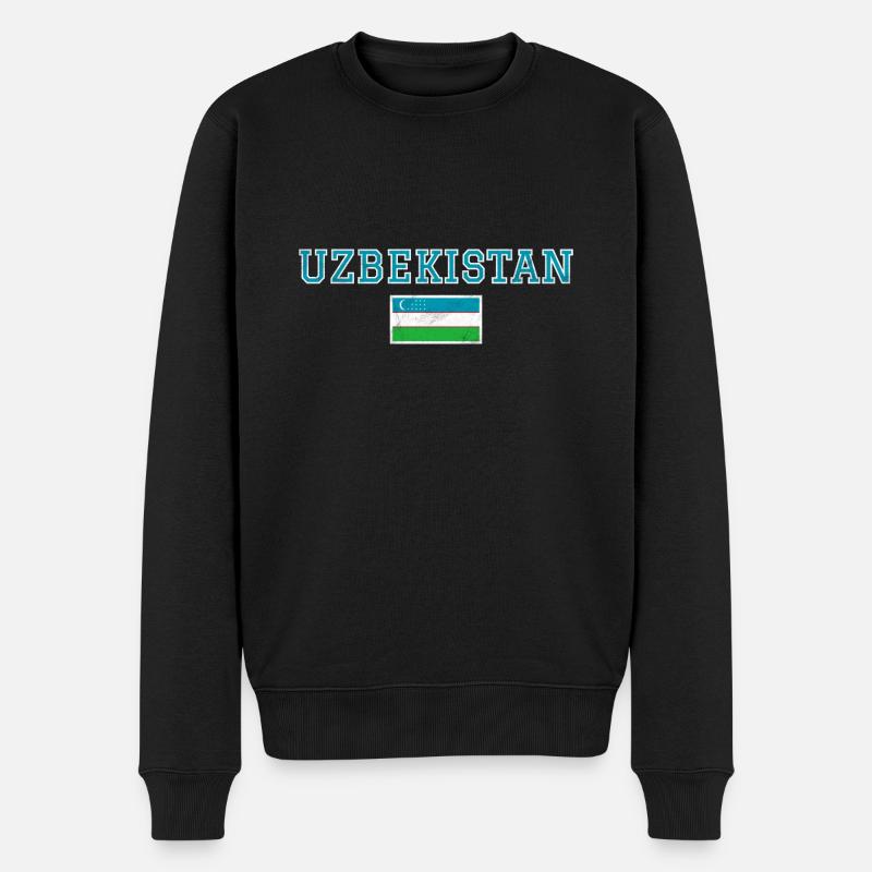 Usbekistan - Männer Premium Bio Pullover - Schwarz