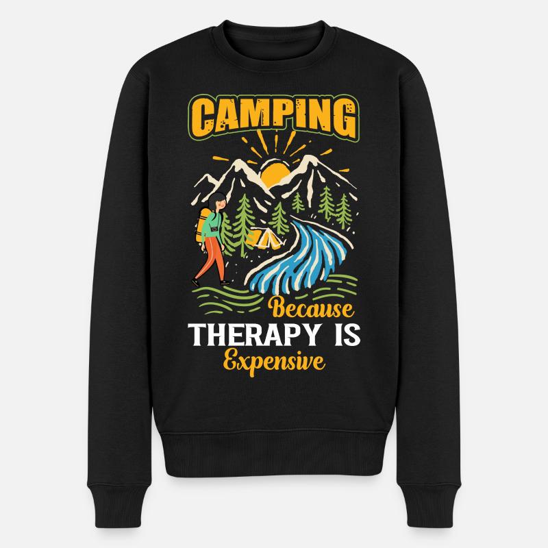 Camping - Männer Premium Bio Pullover - Schwarz