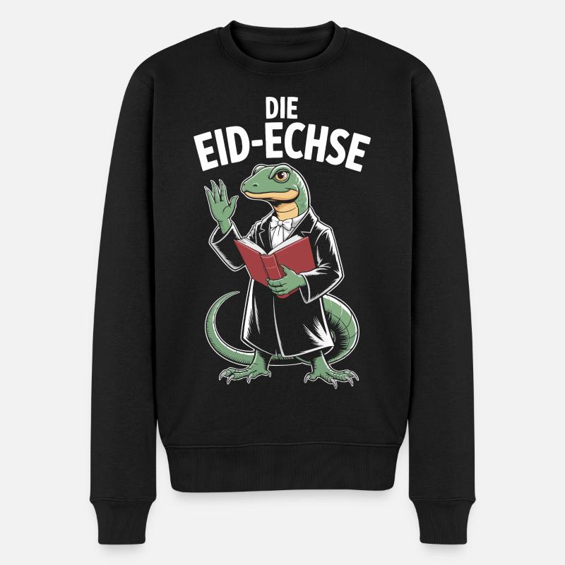 Eid-Echse lustiges Justiz Motiv - Männer Premium Bio Pullover - Schwarz