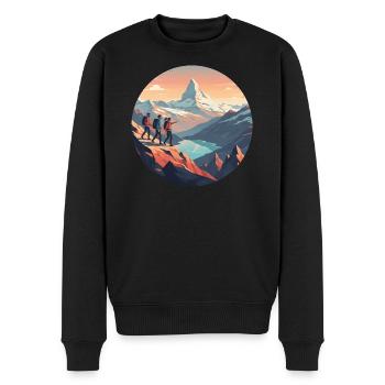 Wander - Men's Premium Organic Jumper - black - Front - Nico (187cm)