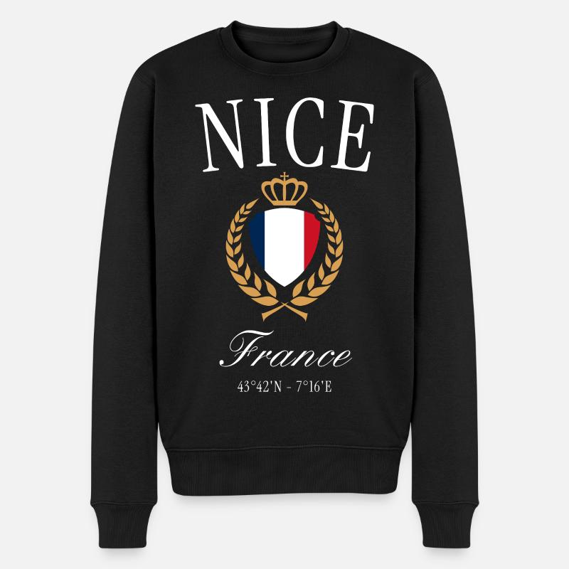 Nizza Frankreich Wappen Krone – Reise Souvenir - Männer Premium Bio Pullover - Schwarz