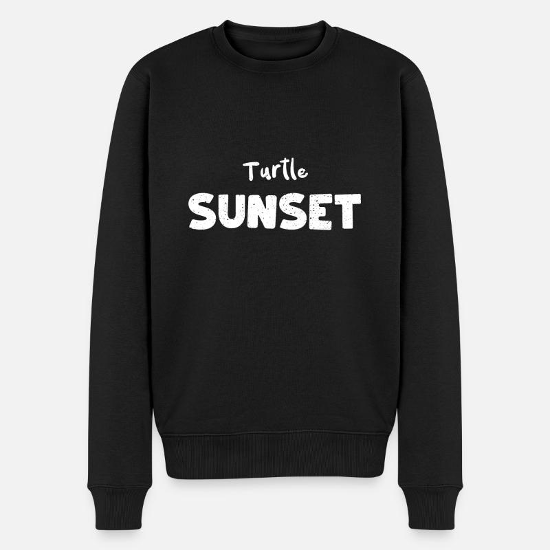 Turtle Sunset - Turtle - Männer Premium Bio Pullover - Schwarz