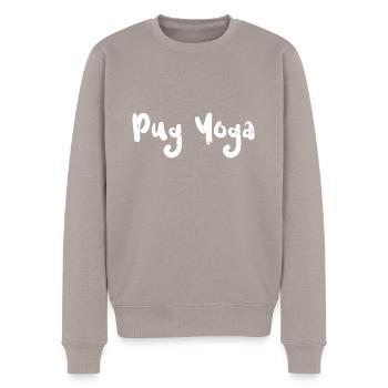 Pug Yoga - Entraînement - Pull Premium bio Homme - taupe - Devant - Nico (187cm)