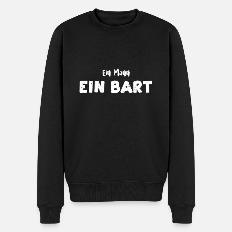 Ein Mann Ein Bart - Beard - Männer Premium Bio Pullover - Schwarz