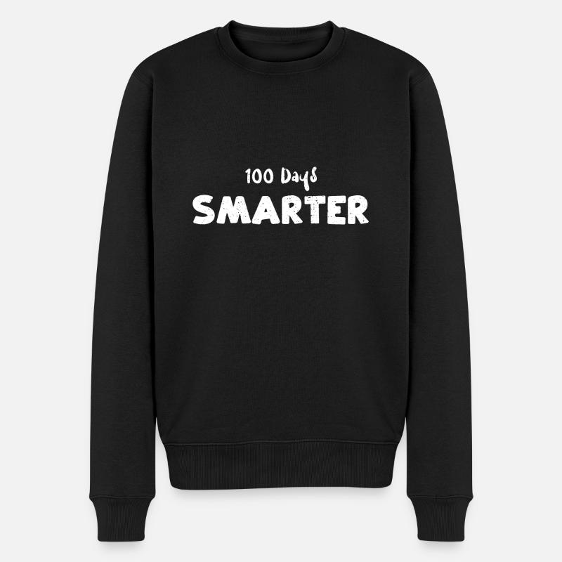 100 Days Smarter - Männer Premium Bio Pullover - Schwarz