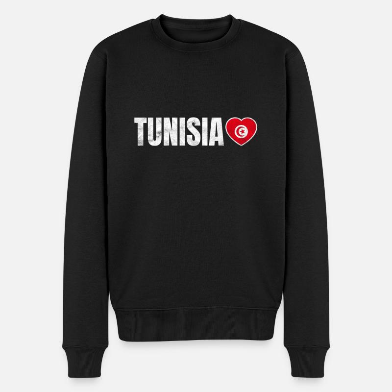 Tunesien - Männer Premium Bio Pullover - Schwarz