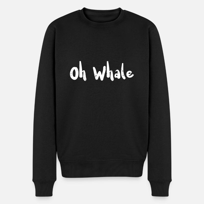 Oh Whale - Pêche - Pull Premium bio Homme - noir