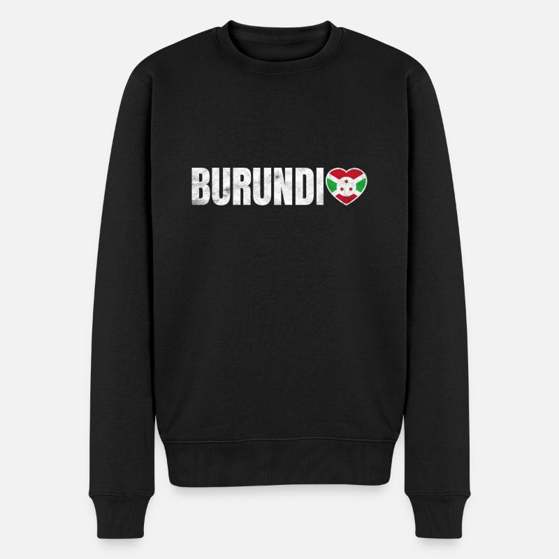 Burundi - Männer Premium Bio Pullover - Schwarz