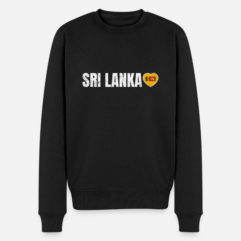 Sri Lanka - Männer Premium Bio Pullover - Schwarz