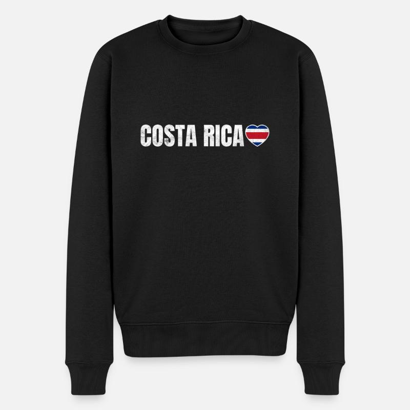 Costa Rica - Männer Premium Bio Pullover - Schwarz