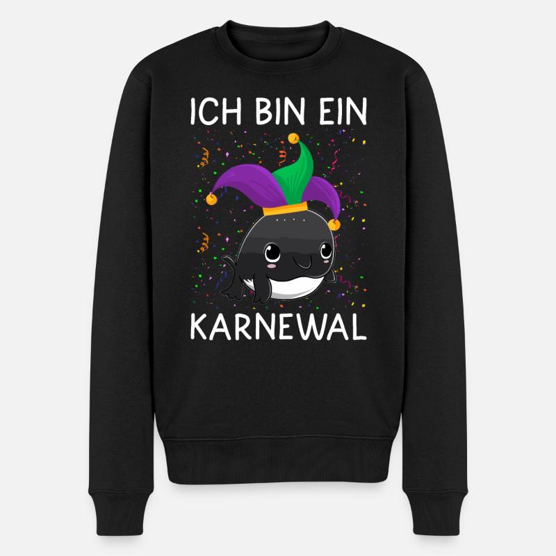 Ich bin ein Karnewal Karneval Fasching Kostüm - Männer Premium Bio Pullover - Schwarz