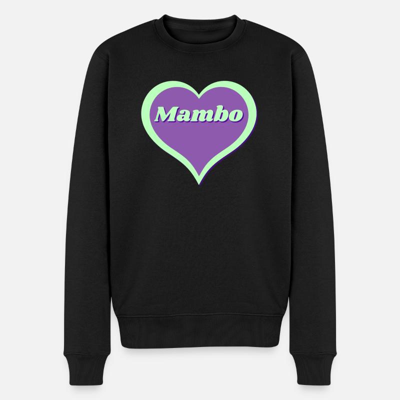 Mambo Herz - Männer Premium Bio Pullover - Schwarz
