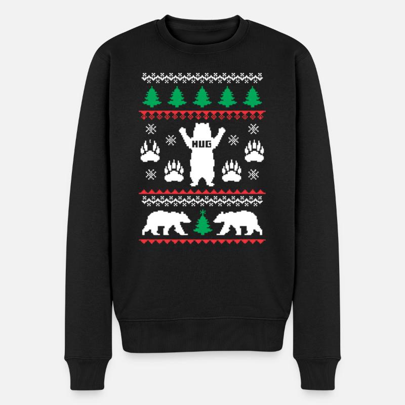 Bär Umarmungen Weihnachten Bär Umarmung hässlich - Männer Premium Bio Pullover - Schwarz