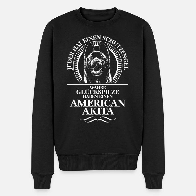 AMERICAN AKITA Schutzengel WILSIGNS Hund Hunde - Männer Premium Bio Pullover - Schwarz