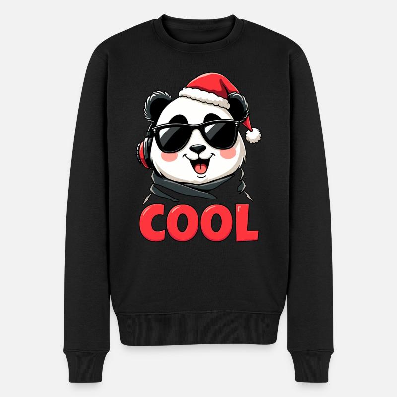 Panda cool - Pull Premium bio Homme - noir