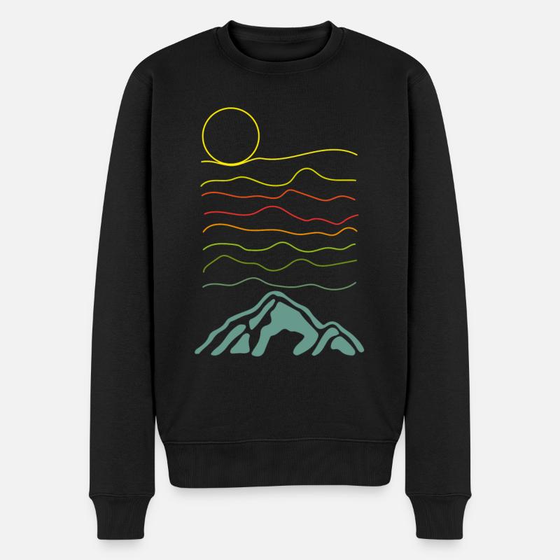 Landscape Illustration - Männer Premium Bio Pullover - Schwarz