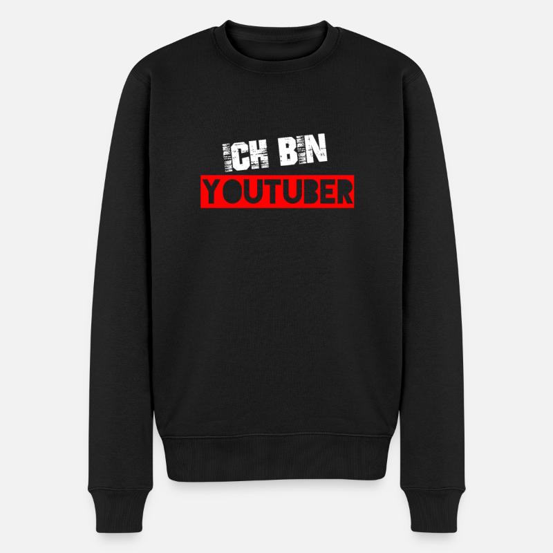 Ich bin Youtuber! (for dark shirts) - Männer Premium Bio Pullover - Schwarz