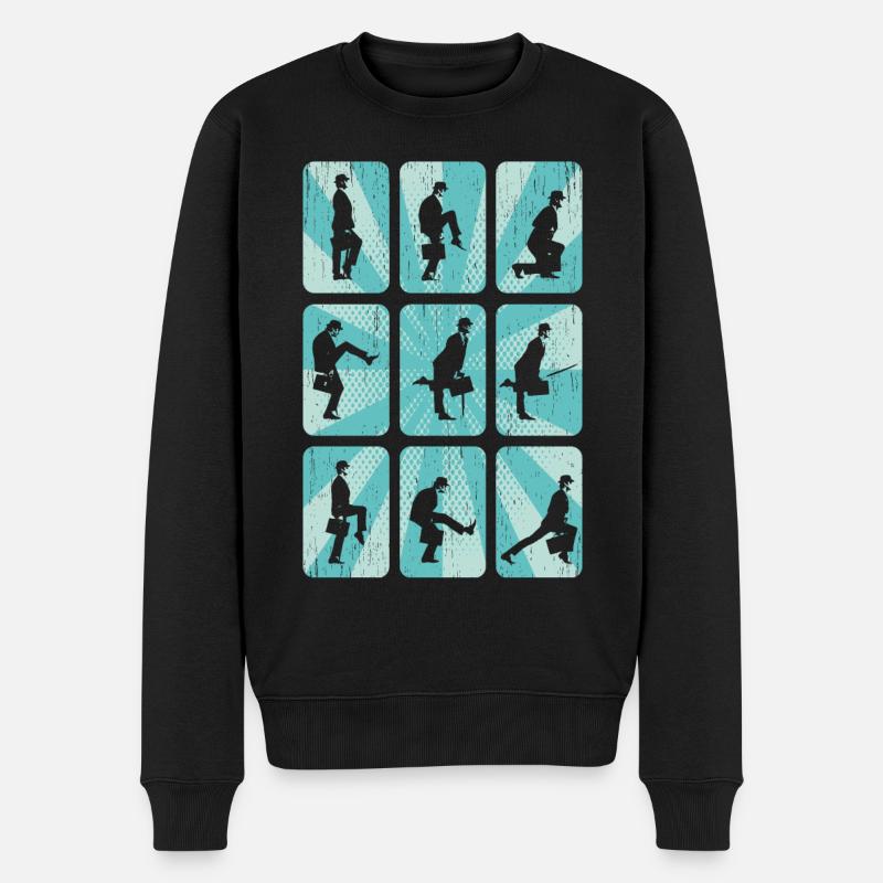 Grafik - Männer Premium Bio Pullover - Schwarz