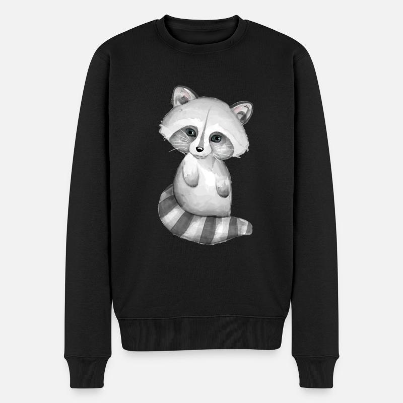Netter Babywaschbär - Männer Premium Bio Pullover - Schwarz