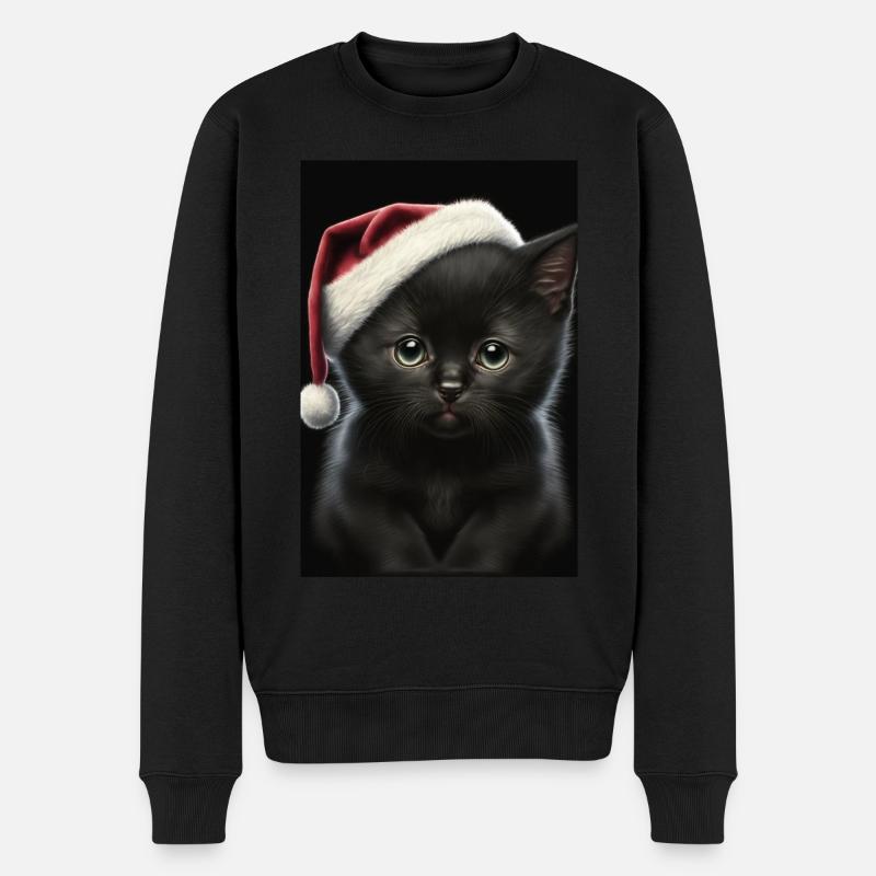 Chaton noir noël - Pull Premium bio Homme - noir