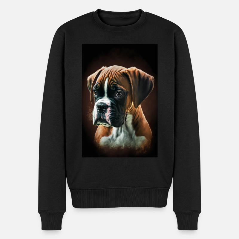 Chiot boxer - Pull Premium bio Homme - noir