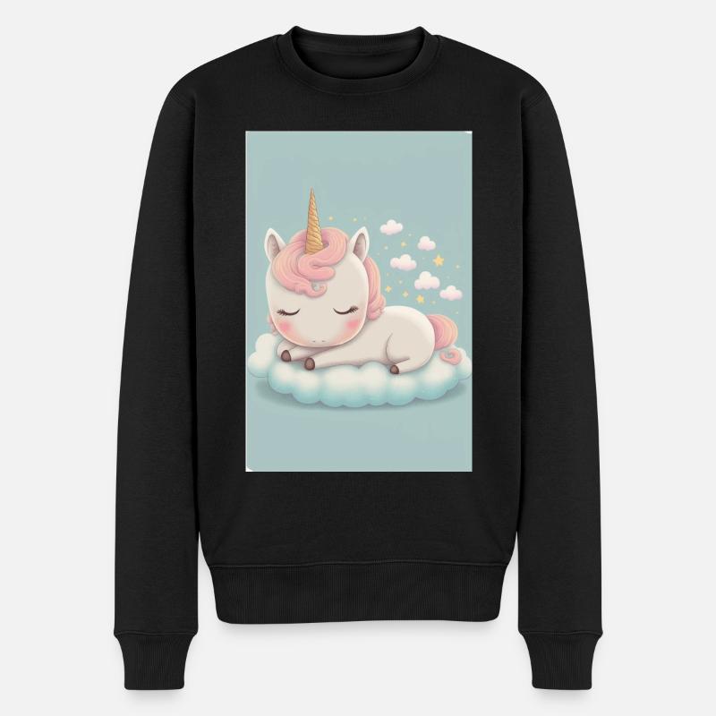 Baby-Einhorn - Männer Premium Bio Pullover - Schwarz