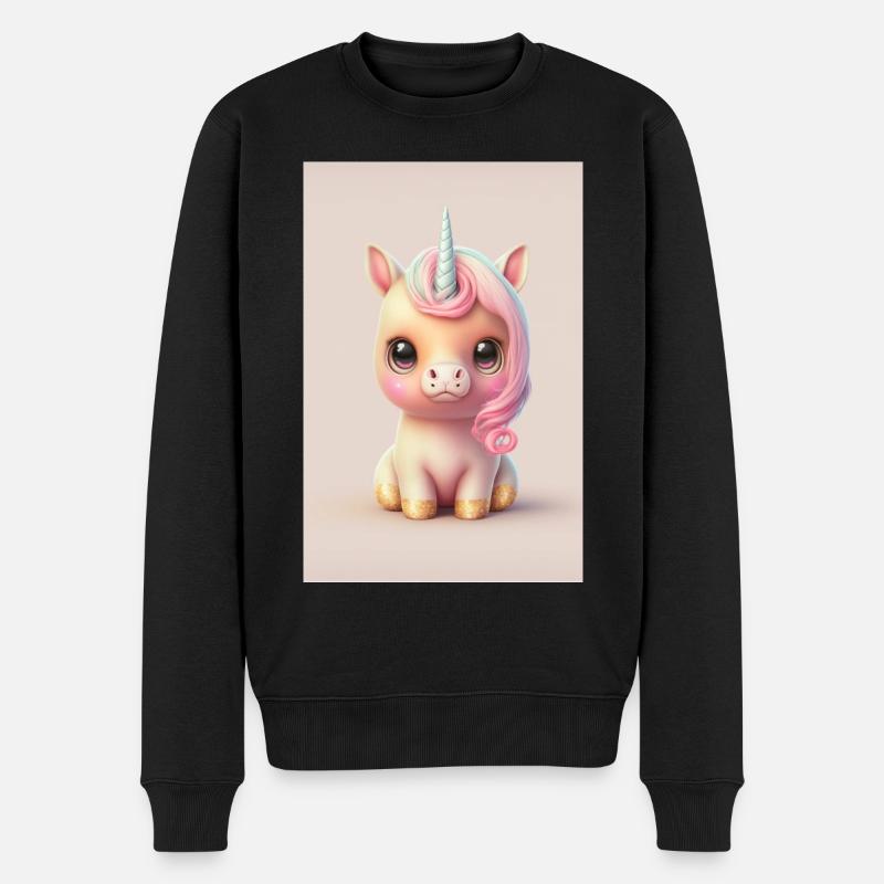 Baby-Einhorn - Männer Premium Bio Pullover - Schwarz