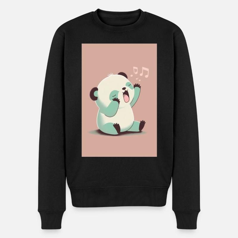 Baby-Panda - Männer Premium Bio Pullover - Schwarz