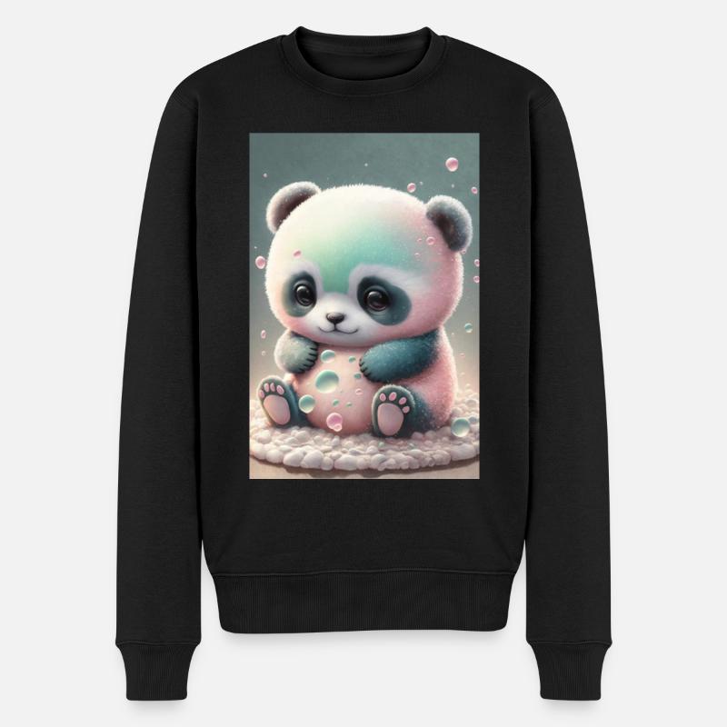 Baby-Panda - Männer Premium Bio Pullover - Schwarz