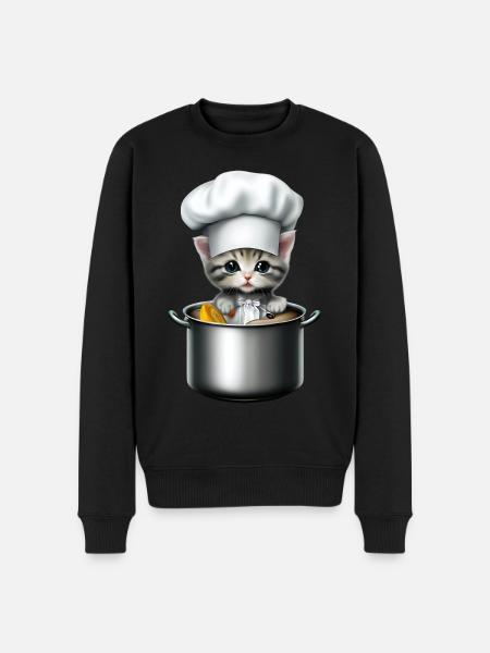 Chef Chat - Pull Premium bio Homme - noir