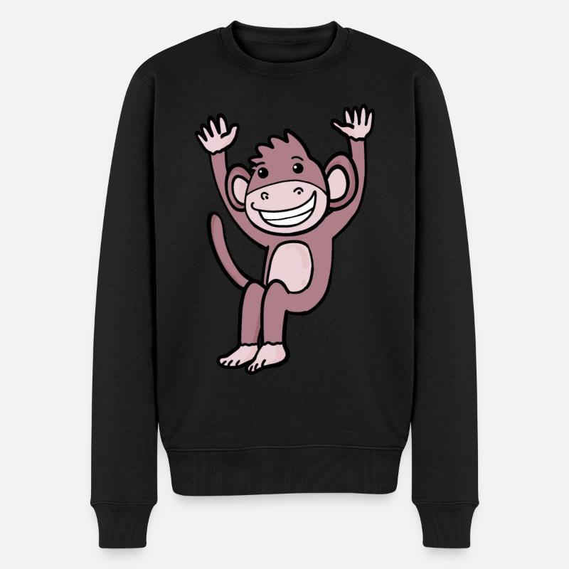 Mignon singe qui rit - Pull Premium bio Homme - noir