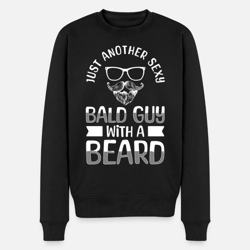 Assiette chauve sans cheveux - Pull Premium bio Homme - noir