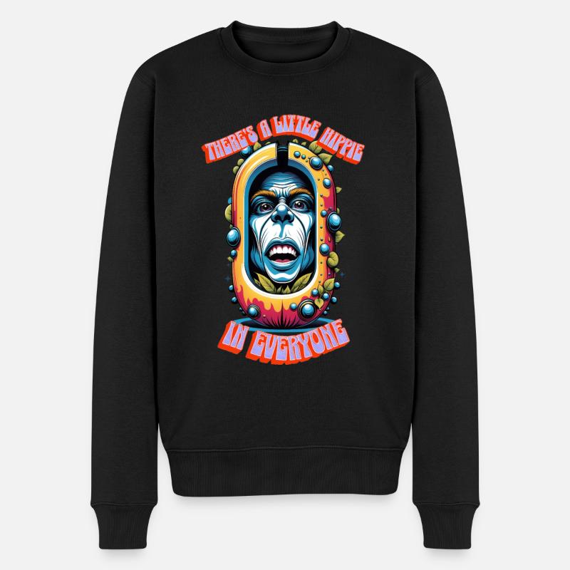 Il y a un peu de hippie dans tout le monde 10 - Pull Premium bio Homme - noir