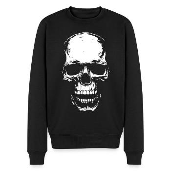 Totenkopf - Männer Premium Bio Pullover - Schwarz - Vorne - Nico (187cm)