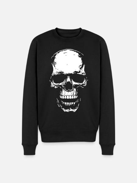 Totenkopf - Männer Premium Bio Pullover - Schwarz
