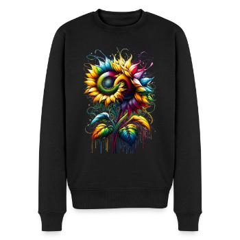 Sonnenauge - Sun's Eye - Männer Premium Bio Pullover - Schwarz - Vorne - Nico (187cm)