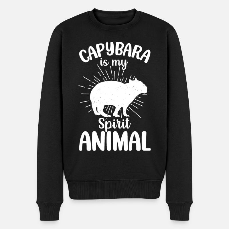 Capybara - Männer Premium Bio Pullover - Schwarz