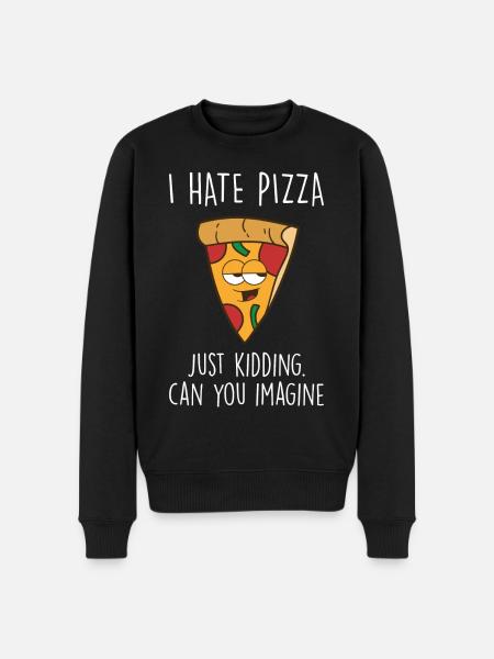 Pizza - Männer Premium Bio Pullover - Schwarz