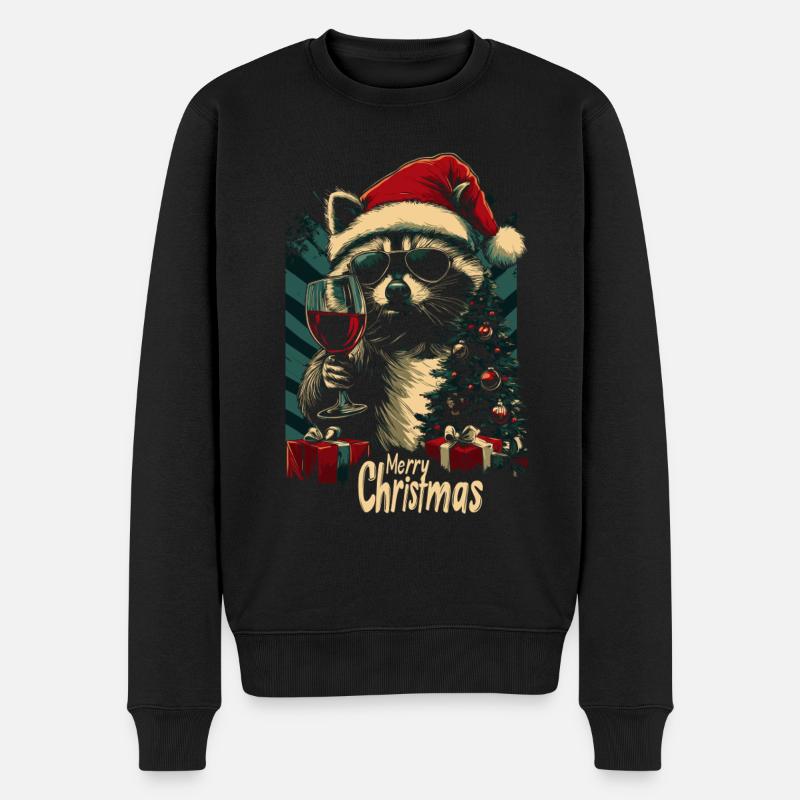 Vin de Noël raton laveur - Pull Premium bio Homme - noir