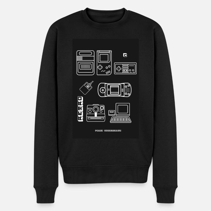 poster retro games konsole nerd 8bit pc spiele LOL - Männer Premium Bio Pullover - Schwarz