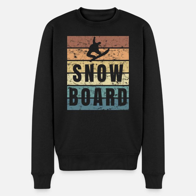 Snowboad Wintersport Halfpile Freestyle - Männer Premium Bio Pullover - Schwarz